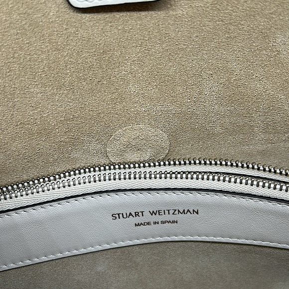 Stuart Weitzman NWT Off White Calf Leather Small Dorian Crossbody Bag Purse 🌸🌸 - Picture 9 of 12